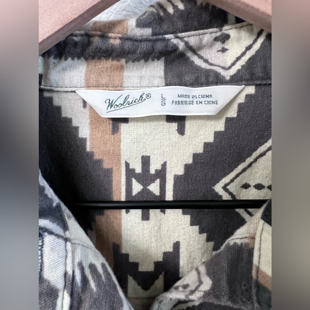 Woolrich Keystone Aztec Print Shacket Button Down Jacket Size Large - Picture 6 of 7